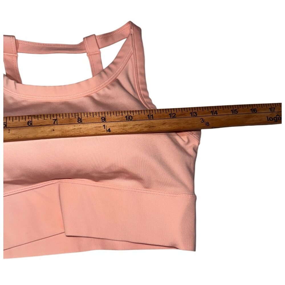 Nike Dri-Fit Womens Sports Bra Medium Pink & Green  Stretchy Activewear - Picture 2 of 12